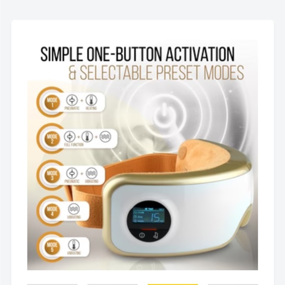 SereneLife Smart Eye Massager with Heat & Pressure Point Therapy Mask - Picture 4 of 16